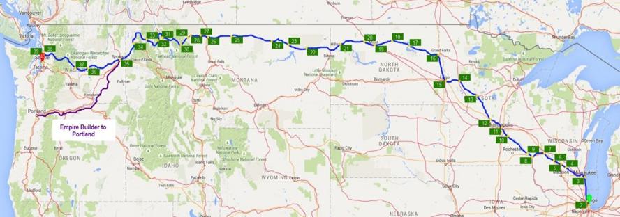 Map - Chicago to Victoria